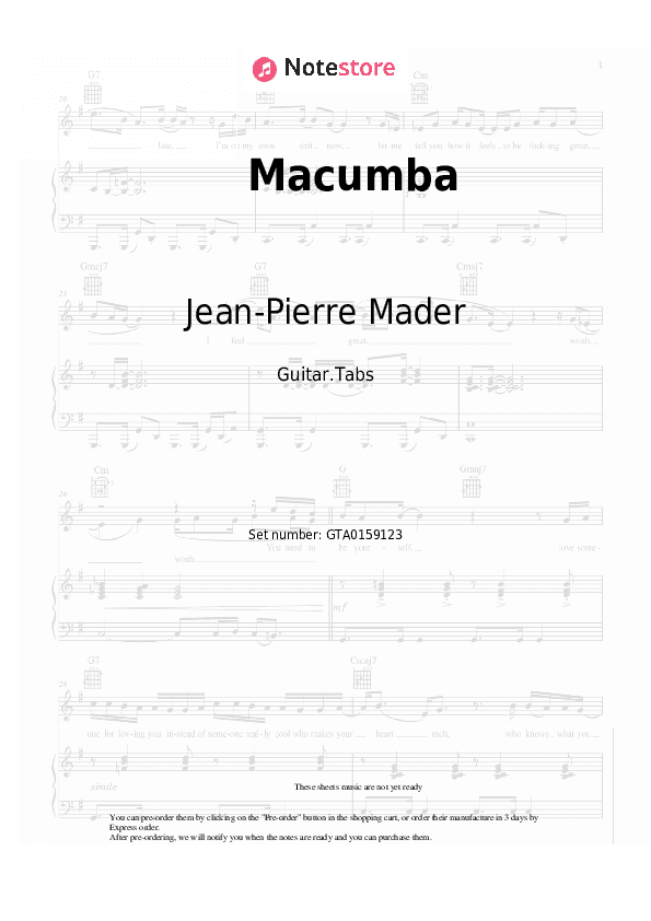 Macumba - Jean-Pierre Mader Tabs - Guitar.Tabs