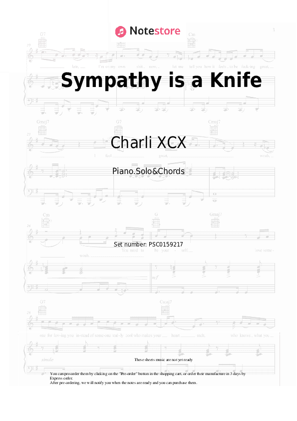 Sympathy is a Knife (Remix) - Charli XCX, Ariana Grande Piano Sheet Music and Chords - Piano.Solo&Chords