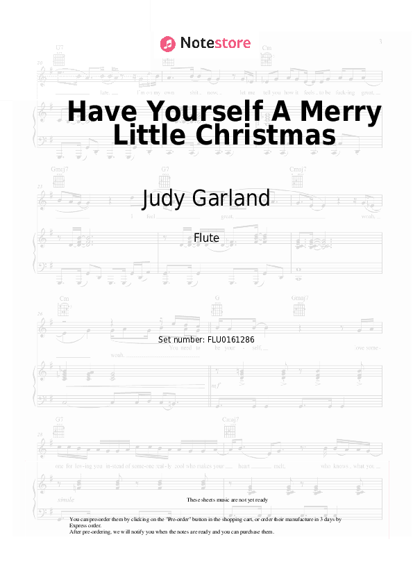 Have Yourself A Merry Little Christmas - Judy Garland Flute Sheet Music - Flute