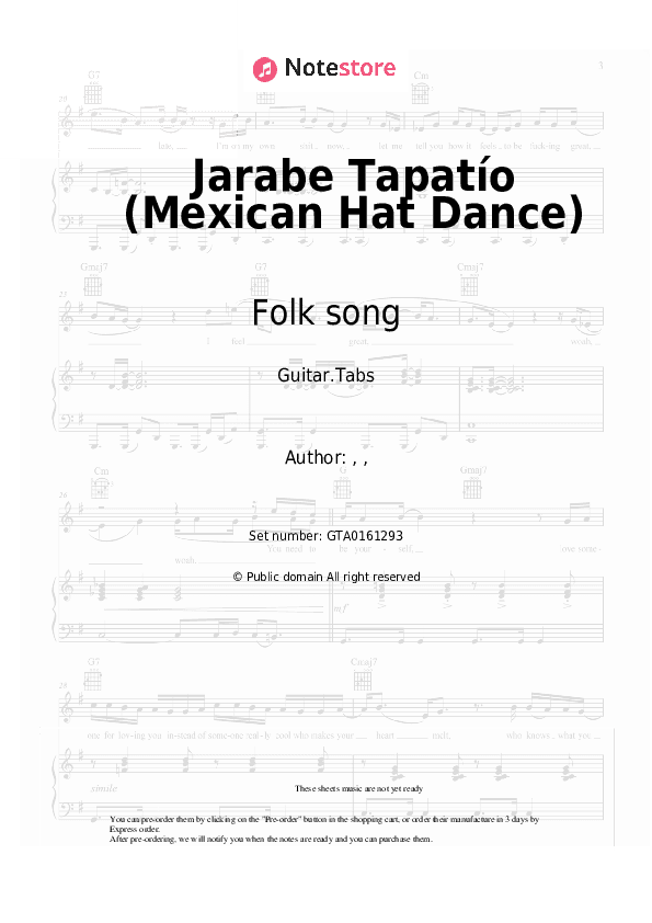 Jarabe Tapatío (Mexican Hat Dance) - Folk song Tabs - Guitar.Tabs