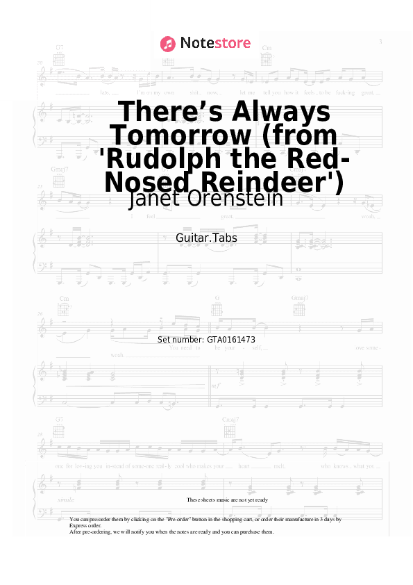 There’s Always Tomorrow (from 'Rudolph the Red-Nosed Reindeer') - Janet Orenstein Tabs - Guitar.Tabs