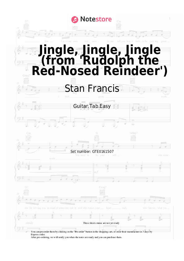 Jingle, Jingle, Jingle (from 'Rudolph the Red-Nosed Reindeer') - Stan Francis Tabs Easy - Guitar.Tab.Easy