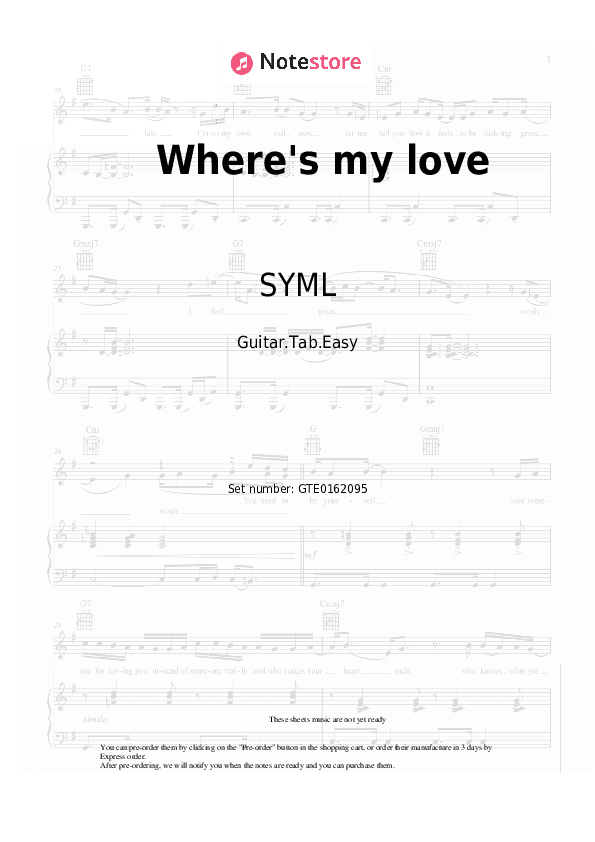 Where's my love - SYML Tabs Easy - Guitar.Tab.Easy