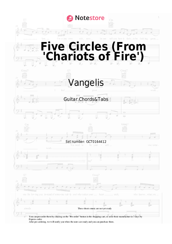Five Circles (From 'Chariots of Fire') - Vangelis Chords and Tabs - Guitar.Chords&Tabs