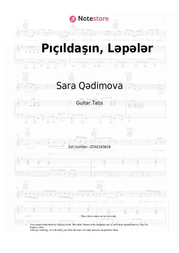 Pıçıldaşın, Ləpələr - Sara Qədimova Tabs - Guitar.Tabs