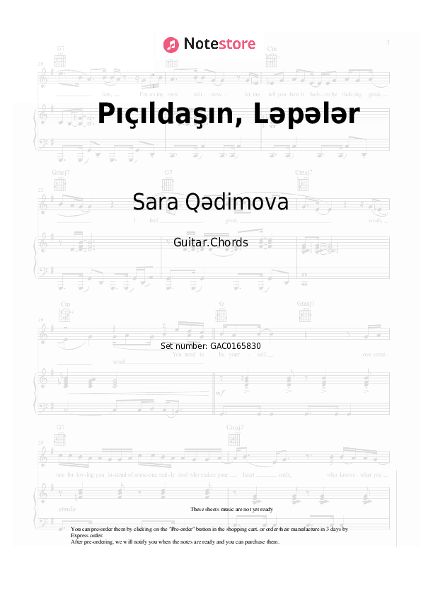 Pıçıldaşın, Ləpələr - Sara Qədimova Chords - Guitar.Chords