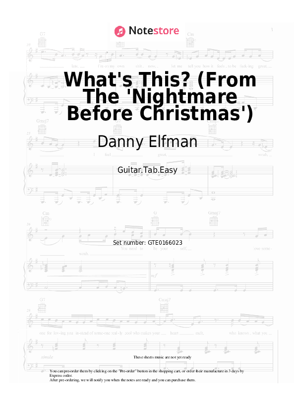 What's This? (From The 'Nightmare Before Christmas') - Danny Elfman Tabs Easy - Guitar.Tab.Easy