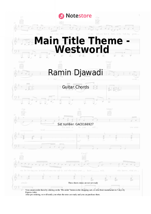 Main Title Theme - Westworld - Ramin Djawadi Chords - Guitar.Chords