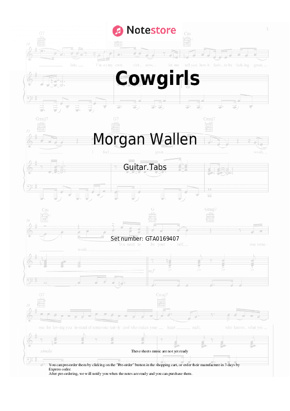 Cowgirls - Morgan Wallen, ERNEST Tabs - Guitar.Tabs