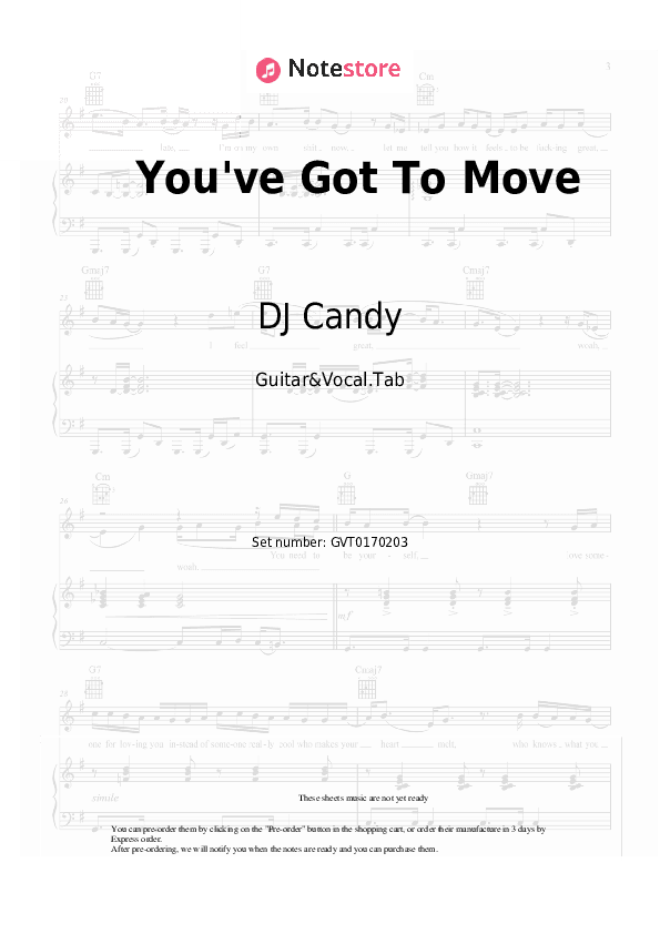 You've Got To Move - DJ Candy, Gloria Chords and Voice - Guitar&Vocal.Tab