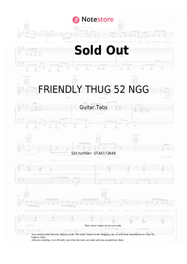 Sold Out - FRIENDLY THUG 52 NGG, Kizaru Tabs - Guitar.Tabs