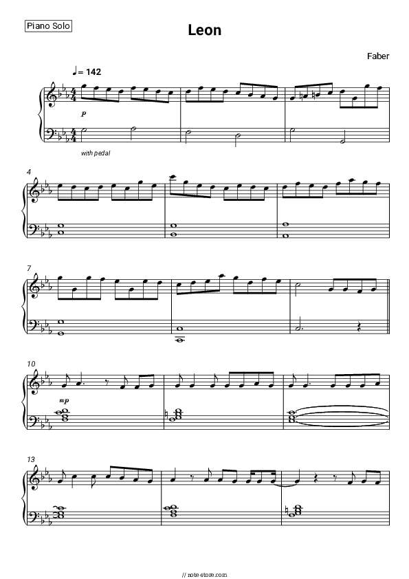 Leon - Faber Piano Sheet Music - Piano.Solo