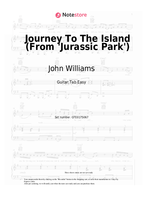 Journey To The Island (From 'Jurassic Park') - John Williams Tabs Easy - Guitar.Tab.Easy