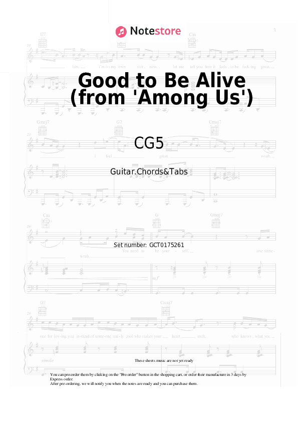 Good to Be Alive (from 'Among Us') - CG5 Chords and Tabs - Guitar.Chords&Tabs