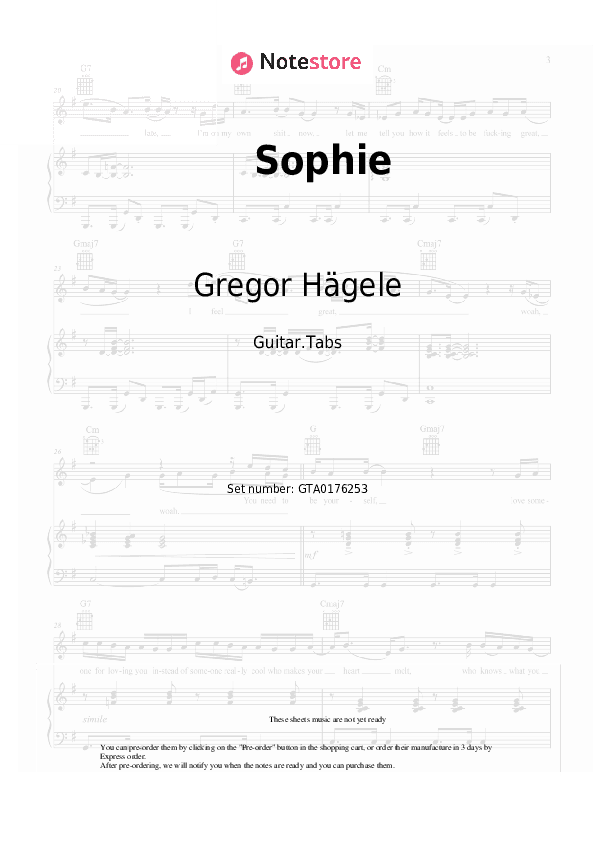 Sophie - Gregor Hägele Tabs - Guitar.Tabs
