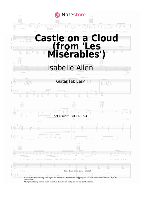 Castle on a Cloud (from 'Les Misérables') - Isabelle Allen Tabs Easy - Guitar.Tab.Easy