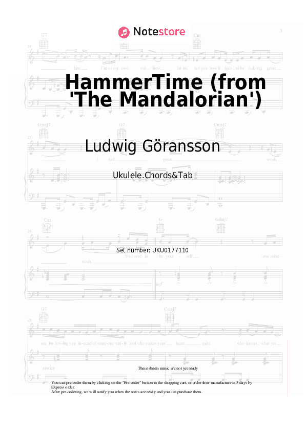 HammerTime (from 'The Mandalorian') - Ludwig Göransson Ukulele Sheet Music - Ukulele.Chords&Tab
