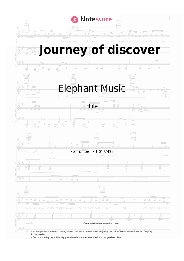 Journey of discovery - Elephant Music Flute Sheet Music - Flute