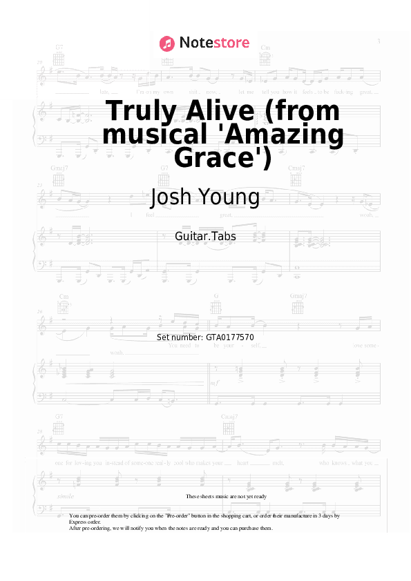 Truly Alive (from musical 'Amazing Grace') - Josh Young, Tom Hewitt, Christopher Smith Tabs - Guitar.Tabs