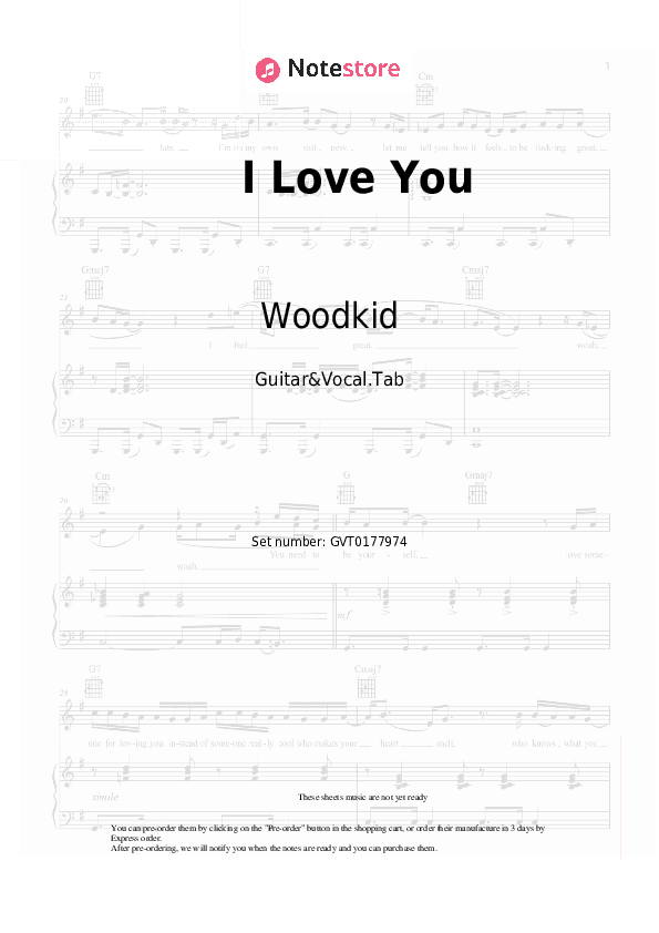 I Love You - Woodkid Chords and Voice - Guitar&Vocal.Tab