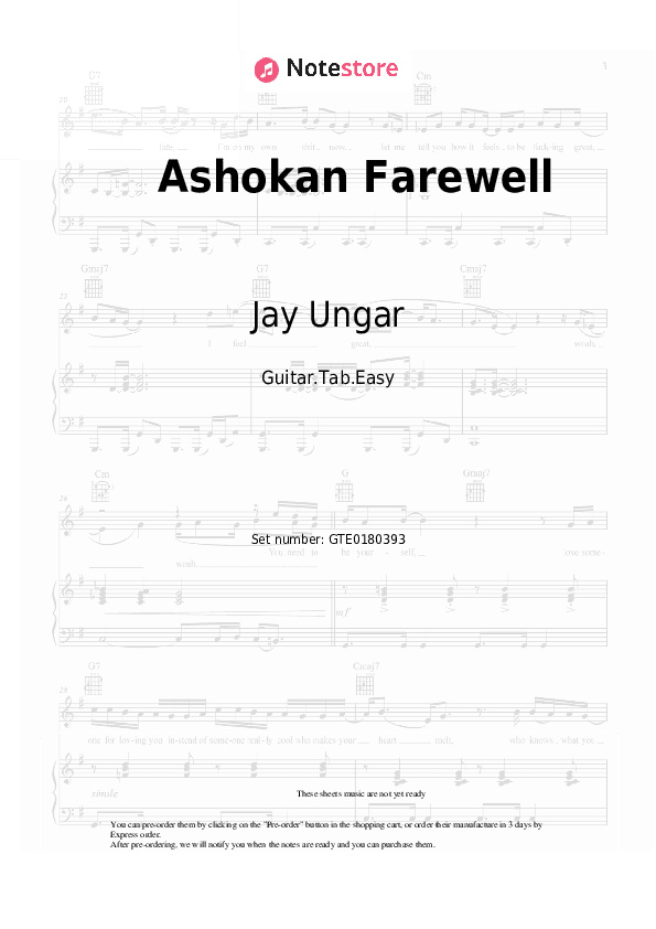 Ashokan Farewell - Jay Ungar Tabs Easy - Guitar.Tab.Easy