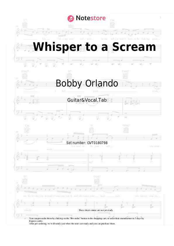 Whisper to a Scream - Bobby Orlando, Claudja Barry Chords and Voice - Guitar&Vocal.Tab