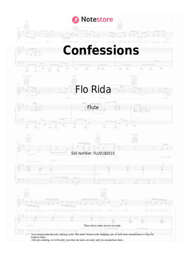 Confessions - Flo Rida, ENHYPEN, Paul Russell Flute Sheet Music - Flute