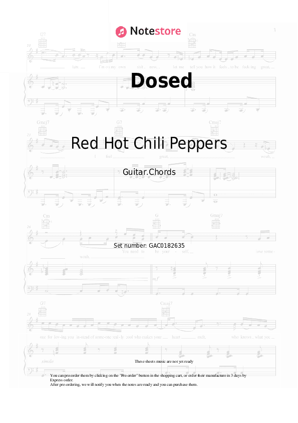 Dosed - Red Hot Chili Peppers Chords - Guitar.Chords