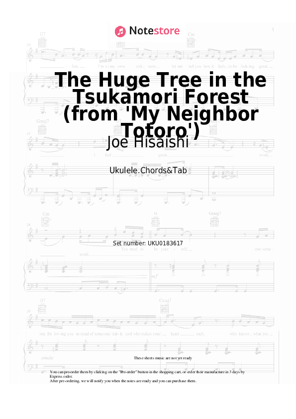 The Huge Tree in the Tsukamori Forest (from 'My Neighbor Totoro') - Joe Hisaishi Ukulele Sheet Music - Ukulele.Chords&Tab