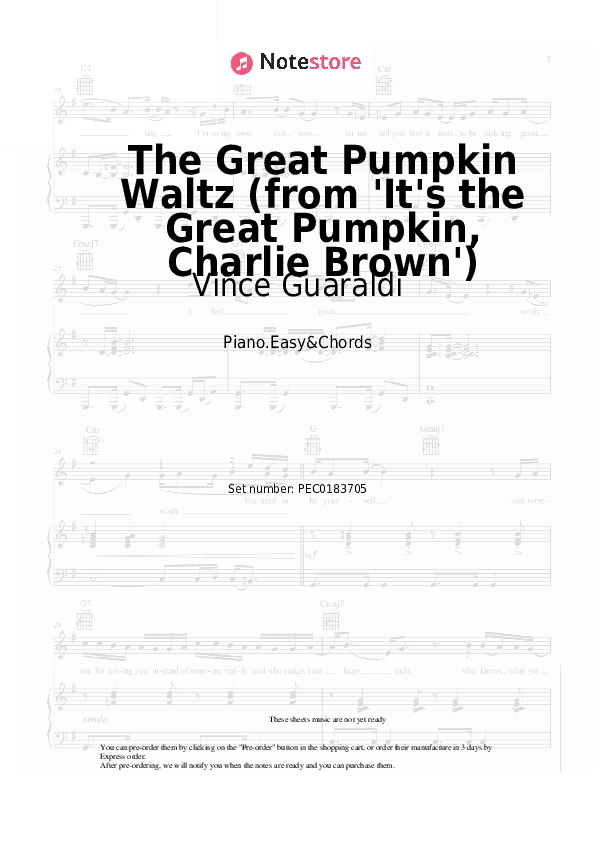 The Great Pumpkin Waltz (from 'It's the Great Pumpkin, Charlie Brown') - Vince Guaraldi Sheet Music Easy and Chords - Piano.Easy&Chords