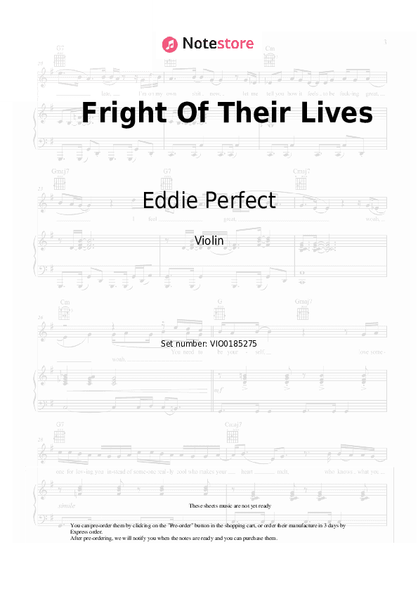Fright Of Their Lives (from the musical 'Beetlejuice') - Eddie Perfect Violin Sheet Music - Violin
