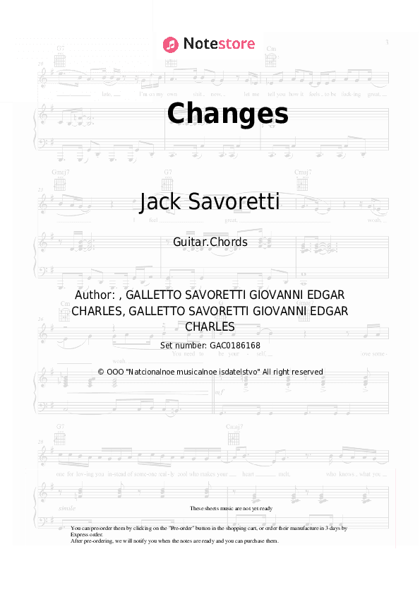 Changes - Jack Savoretti Chords - Guitar.Chords
