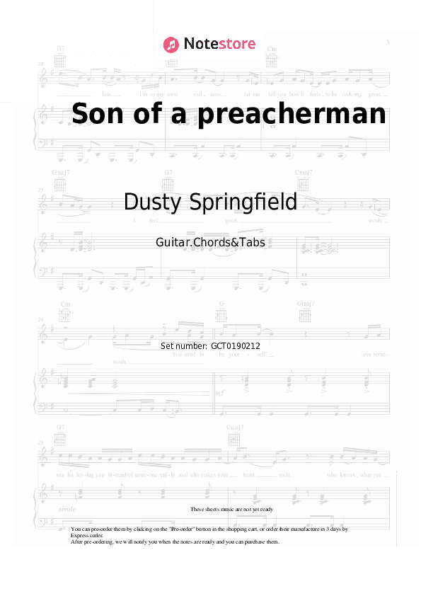 Son of a preacherman - Dusty Springfield Chords and Tabs - Guitar.Chords&Tabs