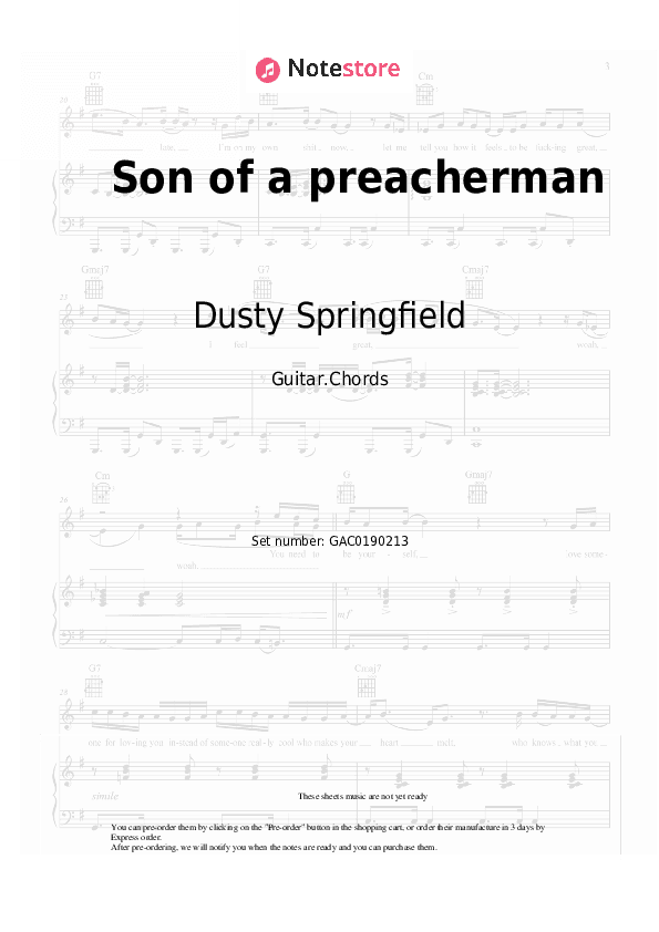 Son of a preacherman - Dusty Springfield Chords - Guitar.Chords