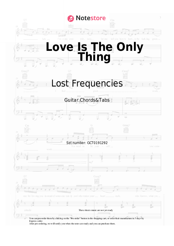 Love Is The Only Thing - Lost Frequencies Chords and Tabs - Guitar.Chords&Tabs