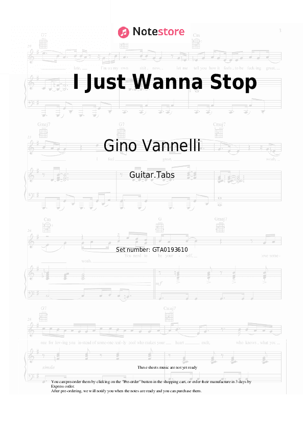 I Just Wanna Stop - Gino Vannelli Tabs - Guitar.Tabs