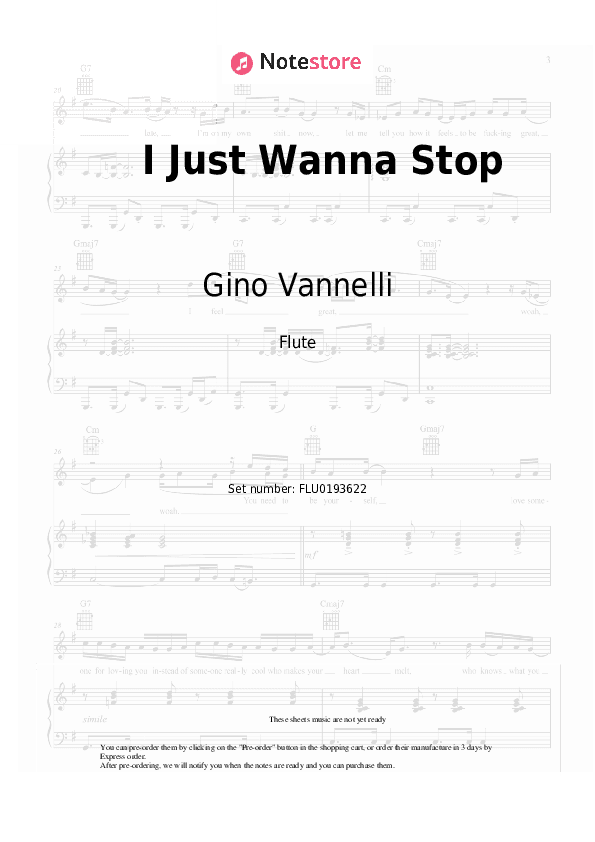 I Just Wanna Stop - Gino Vannelli Flute Sheet Music - Flute