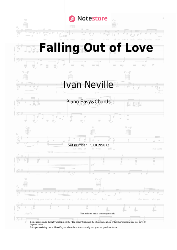 Falling Out of Love - Ivan Neville Sheet Music Easy and Chords - Piano.Easy&Chords