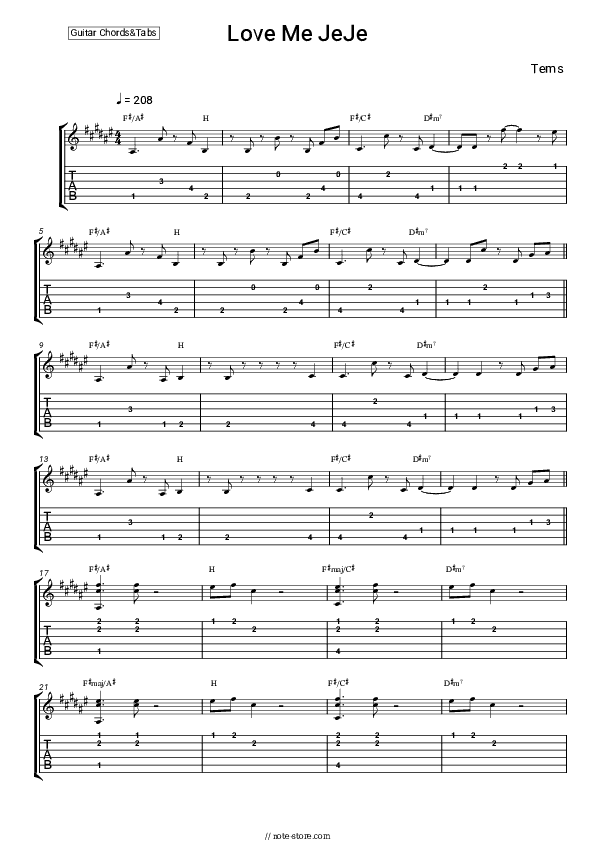 Love Me JeJe - Tems Chords - Guitar.Chords