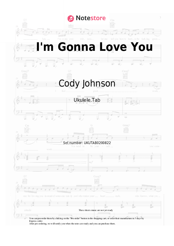 I'm Gonna Love You - Cody Johnson, Carrie Underwood Sheet Music - Ukulele.Tab