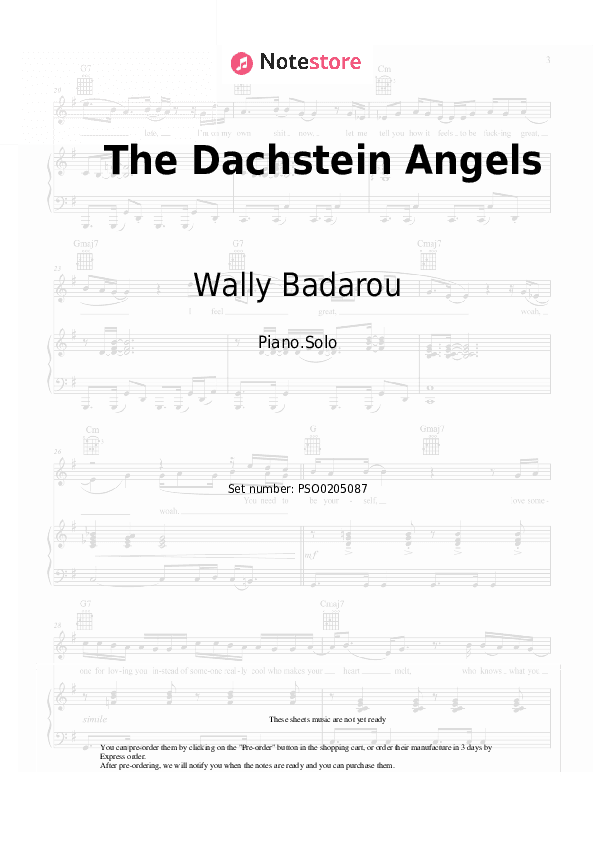 The Dachstein Angels - Wally Badarou Piano Sheet Music - Piano.Solo