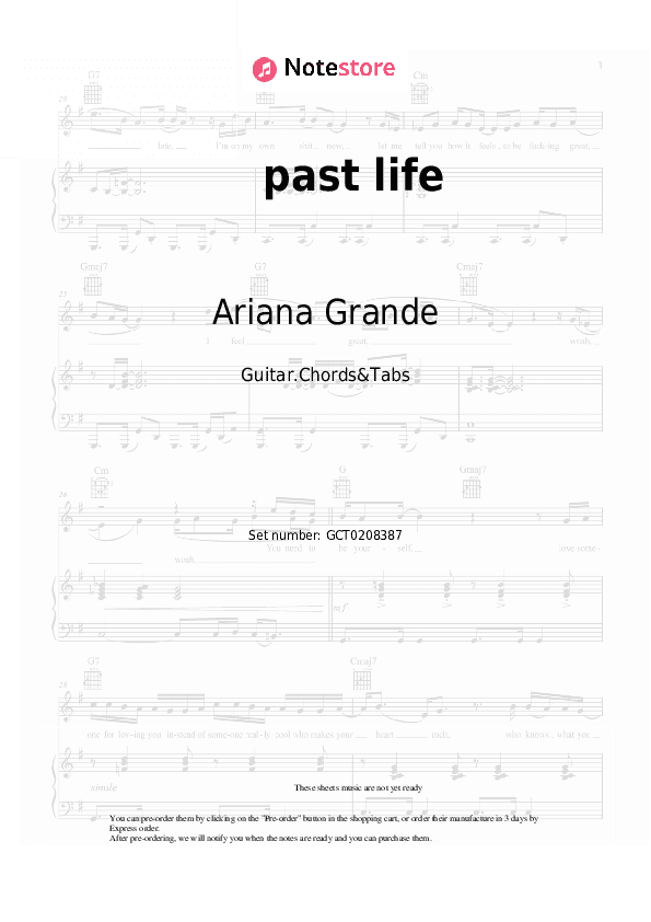 past life - Ariana Grande Chords and Tabs - Guitar.Chords&Tabs