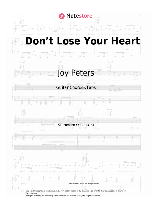 Don’t Lose Your Heart - Joy Peters Chords and Tabs - Guitar.Chords&Tabs