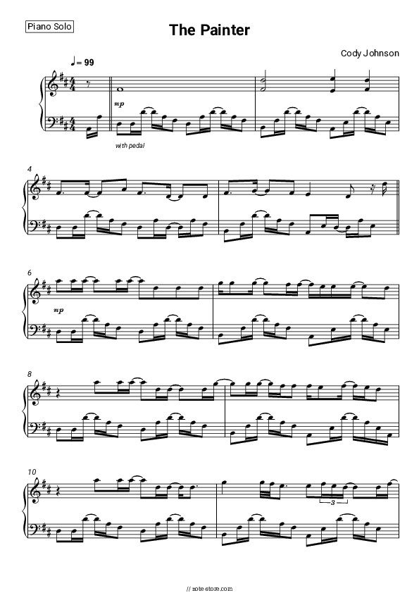 The Painter - Cody Johnson Piano Sheet Music - Piano.Solo