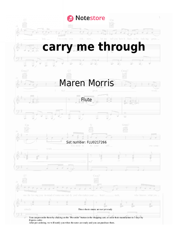 carry me through - Maren Morris Flute Sheet Music - Flute