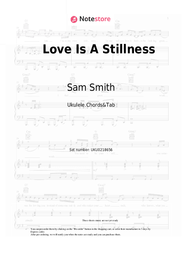 Love Is A Stillness - Sam Smith Ukulele Sheet Music - Ukulele.Chords&Tab