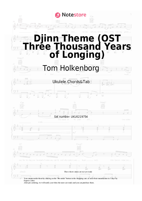 Djinn Theme (OST Three Thousand Years of Longing) - Tom Holkenborg Ukulele Sheet Music - Ukulele.Chords&Tab