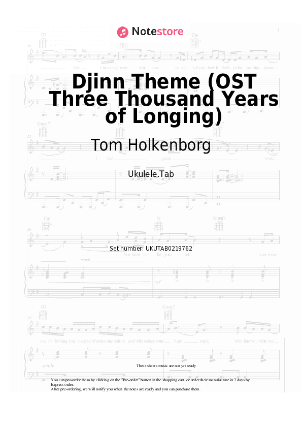 Djinn Theme (OST Three Thousand Years of Longing) - Tom Holkenborg Sheet Music - Ukulele.Tab