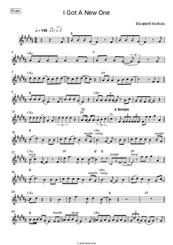 I Got A New One - Elizabeth Nichols Flute Sheet Music - Flute