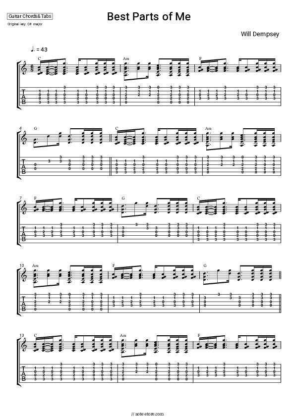 Best Parts of Me - Will Dempsey Chords and Tabs - Guitar.Chords&Tabs